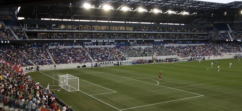 Le stade des New York Red Bulls à Harrison, un soir de match